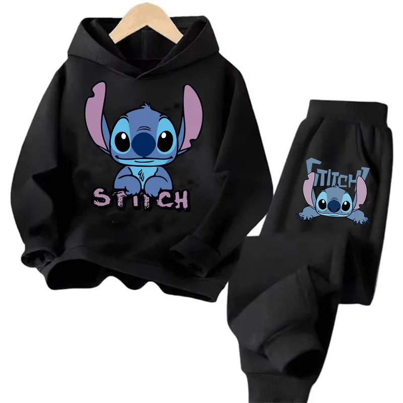 Funny Children Hoodies Stitch Fashion Pullover Sweatshirt Anime Trucksuit Manga Cartoons Girls Boy Kids Autumn Casual Clothes