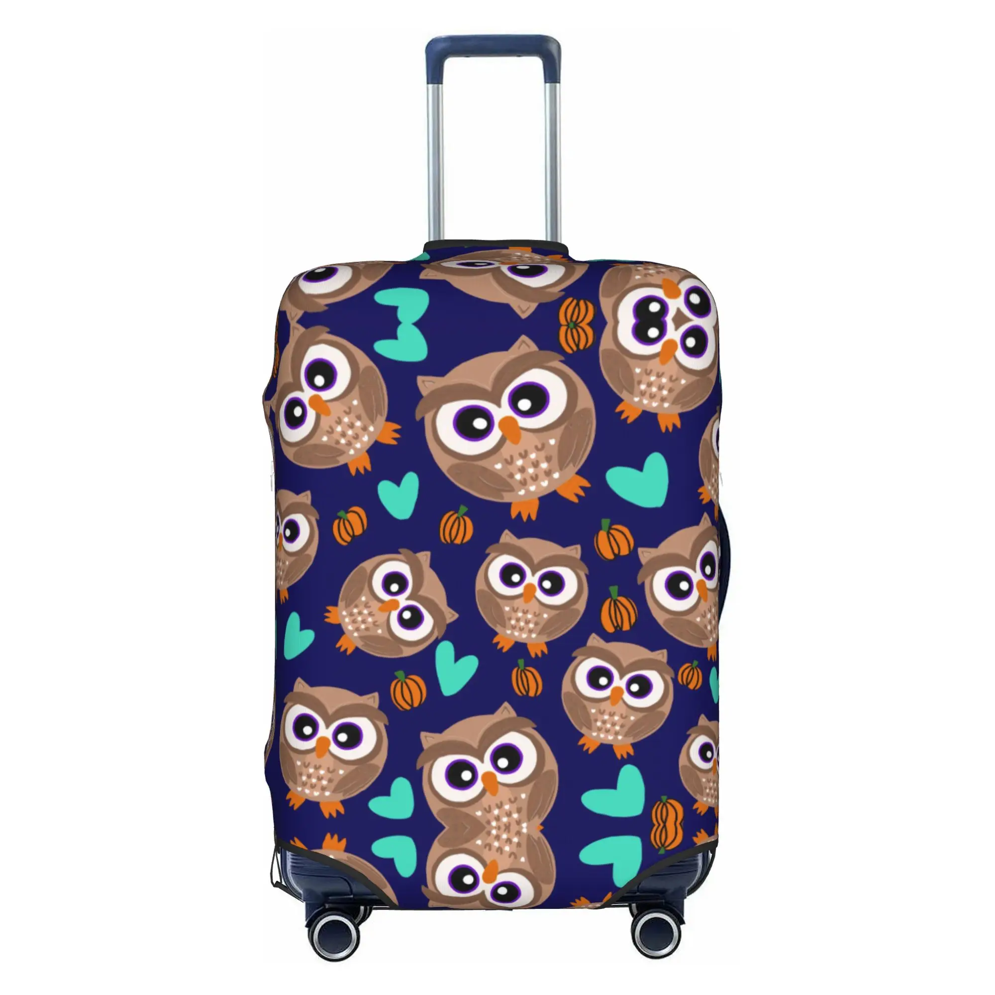 Halloween Pumpkin Owl Luggage Cover Protector Fashion  Travel Suitcase Covers for 18-32 Inch