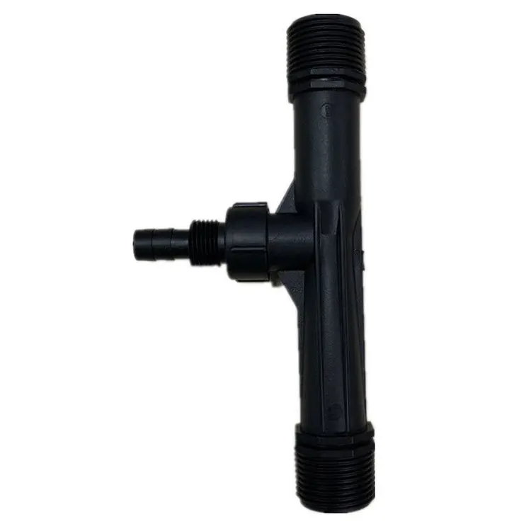 2 inch Venturi Fertilizer Injector Ozone Venturi Injector  Black PVDF Gas Water Mix Venturi Tube