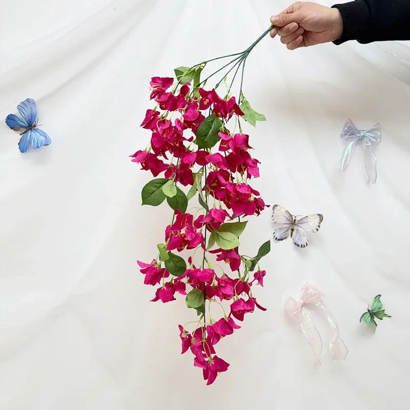6 Stück Simulationsblumen Seiden-Bougainvillea Wanddekoration Hotel-Dekor Künstliche Blaue Bougainvillea Hallendekoration – Detail 9