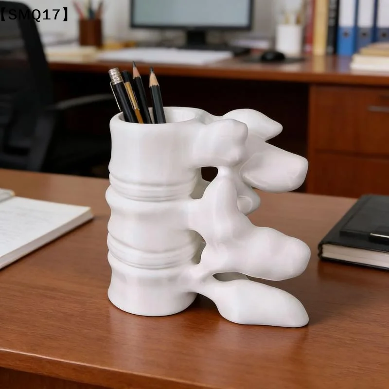 1Pcs 3D Printed Spine Shaped Pen Holder With Creative Fun Design And Sturdy Base For Office Desk Home Study  Staff Gifts【SMQ】