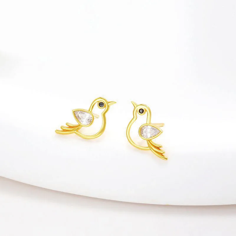 أقراط زركون جميلة للحمام للنساء ، مجوهرات أنيقة ، مطلية بالذهب الخالص ، خالية من النيكل ، سعر الجملة #1