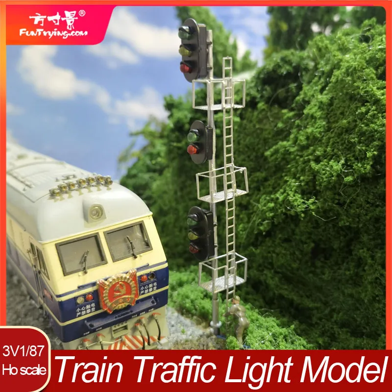 1:87 Ho Scale Train Model Lights Model Traffic Sign Lamp 3V Railway Platform Station Lamppost Railway Layout Diy Material 1pc