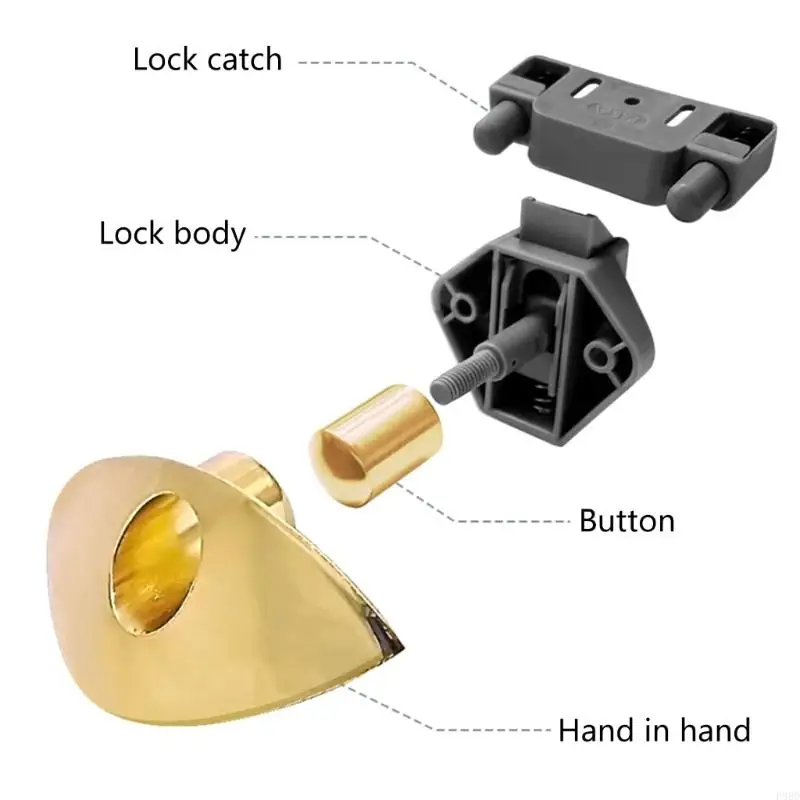 P88D Concealed Cabinet Lock Fit for Motorhomes Yachts Trailers Caravans Marine Boat Storage High Security Push Button Design