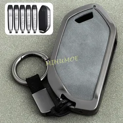 Metal Leather Car Key Fob Case Cover Keychain Ring For Kia Sorento EV9 K5 GT Telluride Carnival Tasman Picanto 5 6 7 8 9 Button