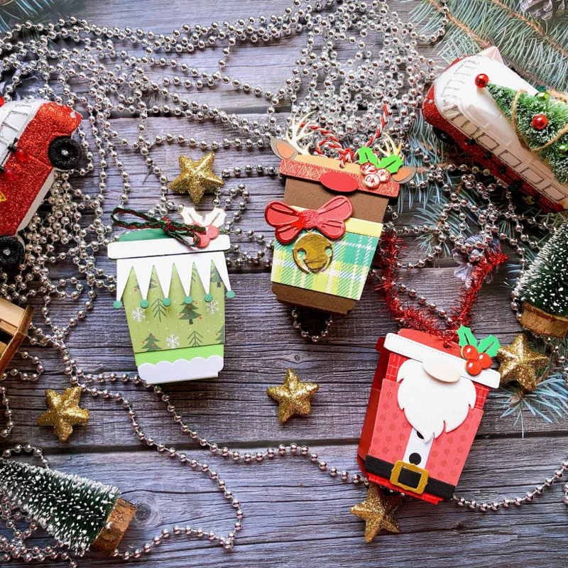 KLJUYP Weihnachts-Kaffeetasse Metall-Stanzformen Schablonen für DIY Scrapbooking/Album Dekorative Prägung DIY Papierkarten – Detail 3