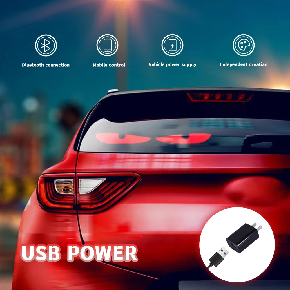 عرض تعبير السيارة الرائعة LED أضواء السيارة APP التحكم عن بعد USB المكونات في التمرير الديناميكي لتقوم بها بنفسك أضواء الزخرفية لشاحنات السيارات