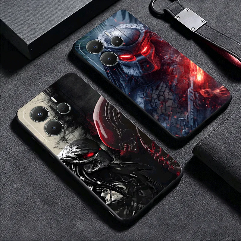 A-Alien Vs P-Predator Soft Phone Case for Xiaomi Redmi Note 12 13 14 15 Pro Plus 11 12S 11S 11T 10 4G Black Cover Back Shell - view 4