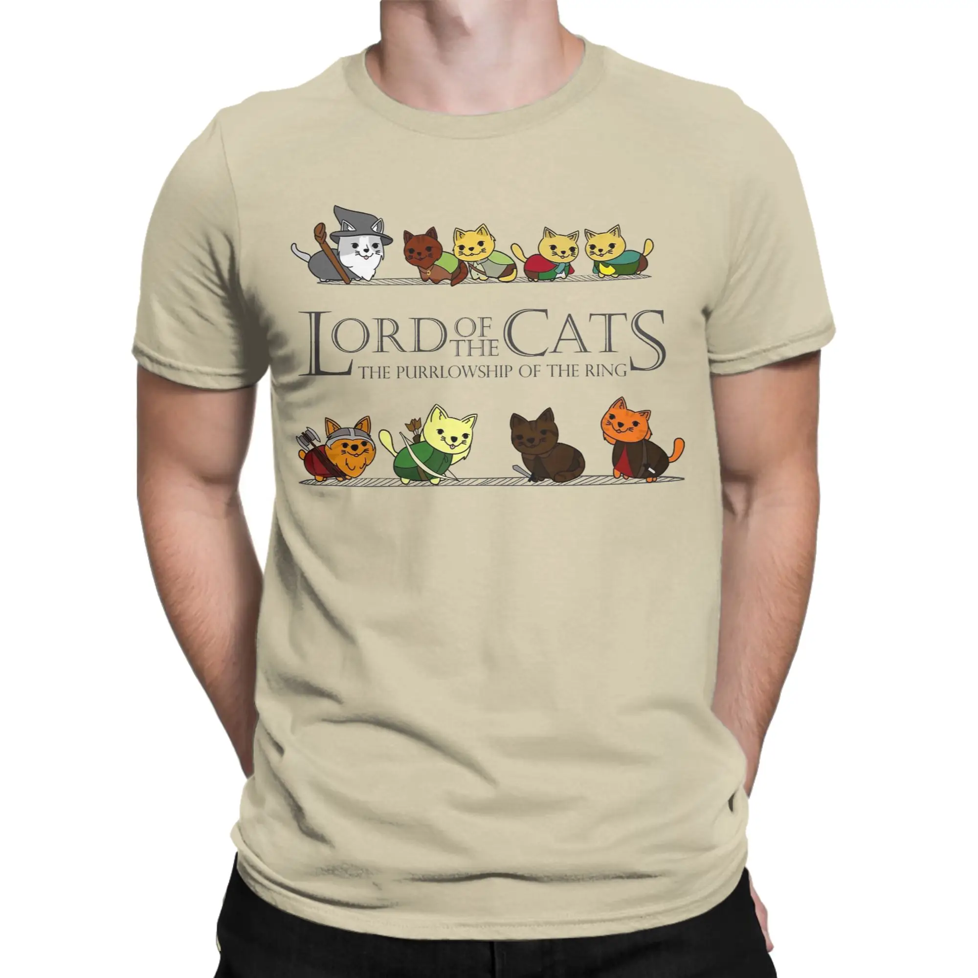 Men L-Lords Of The R-Rings Cats T Shirts  Cotton Tops Novelty Short Sleeve Crewneck Tee Shirt 6XL T-Shirt