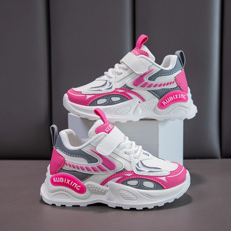 

Детские кроссовки, детская повседневная обувь, новинка 2023 года, модная спортивная обувь из искусственной кожи для мальчиков и девочек, удобные кроссовки для бега, кроссовки для спортзала