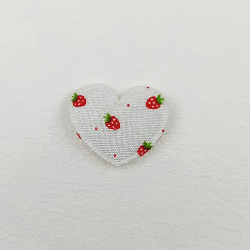 Niedliche gepolsterte Erdbeerherz-Applikation, Kinder-Stirnband-Accessoires, Schuhe, Hüte Dekorationsaufnäher, 60 Stück – Detail 9
