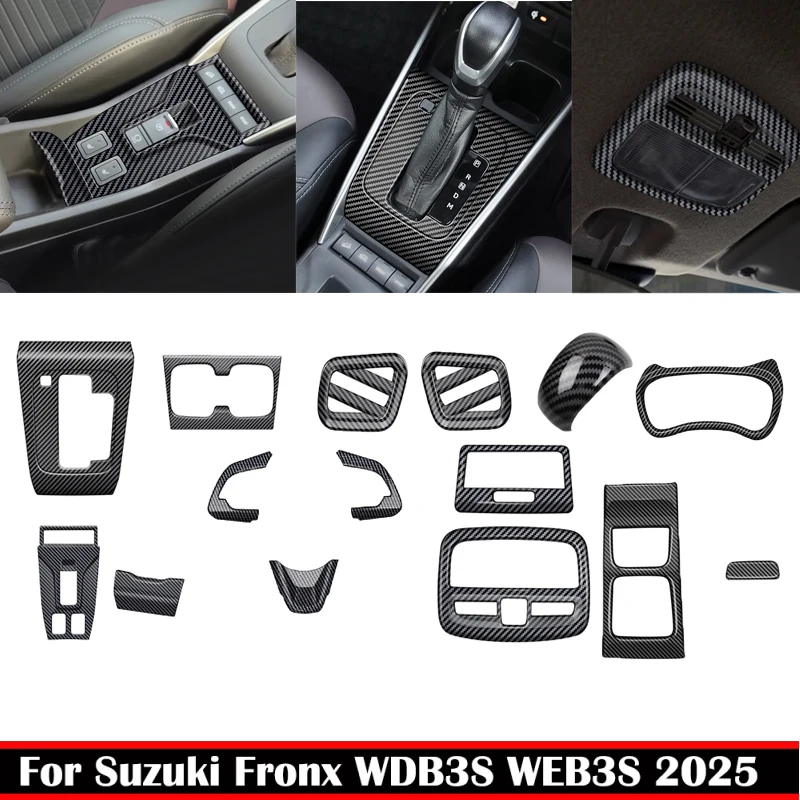 

Для Suzuki Fronx WDB3S WEB3S 2025 2026 ABS карбоновый дверной подлокотник, переключатель подъема окна, переключатель передач, вентиляционное отверстие, внутренняя крышка, аксессуары