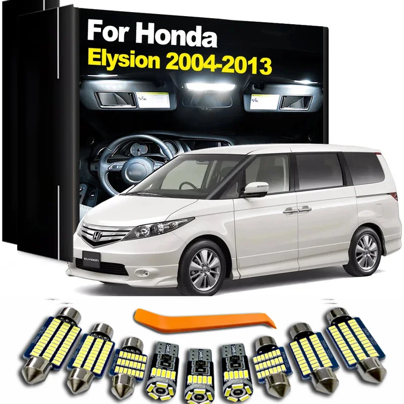 15Pcs Full LED Interior Dome Plate Light Door Bulb Kit For Honda Elysion 2004 2006 2007 2008 2009 2010 2011 2012 2013