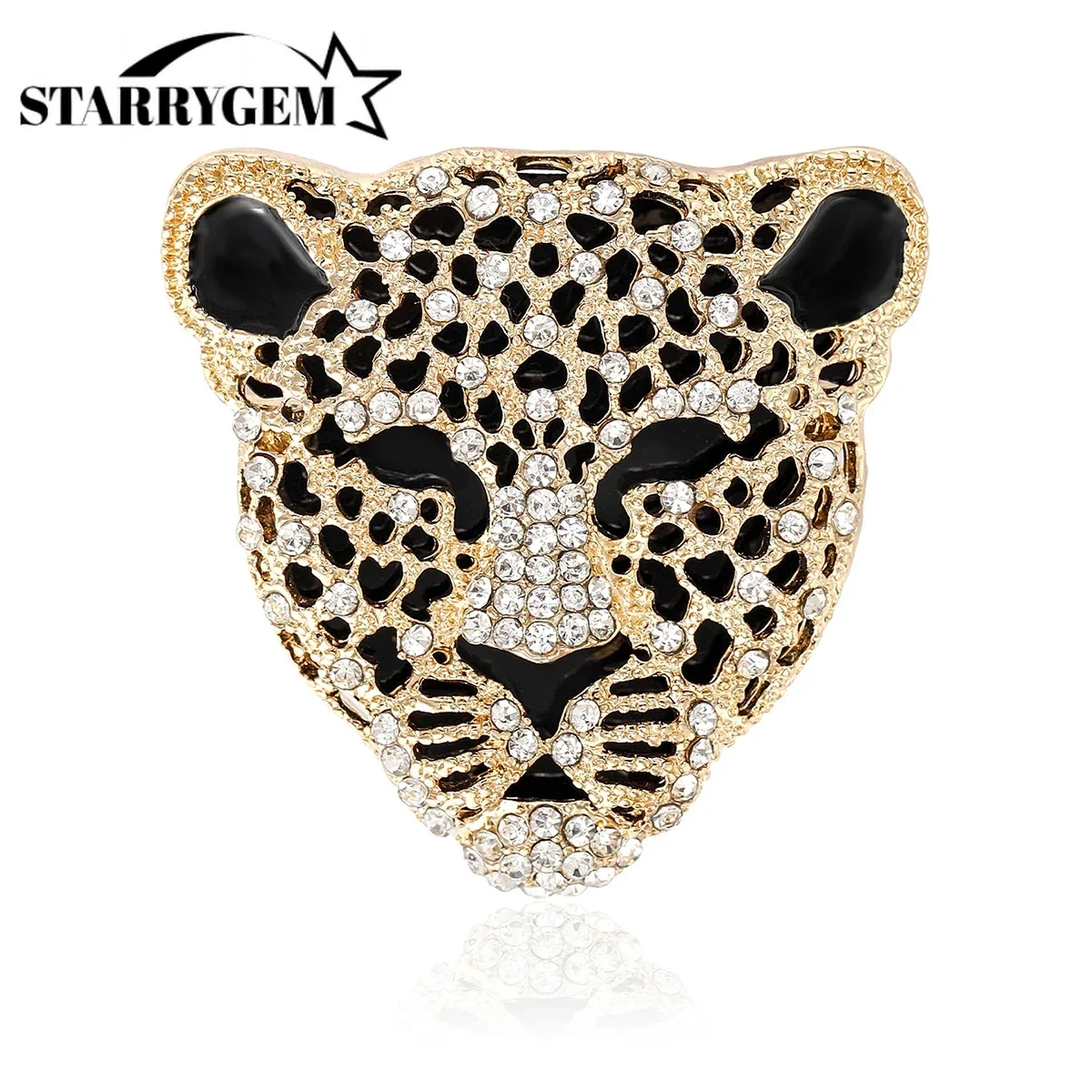 Rhinestone Leopard Brooches for Women Unisex Leopards Heads Pin Animal Lapel Pins Office Party Friend Gifts Accessories