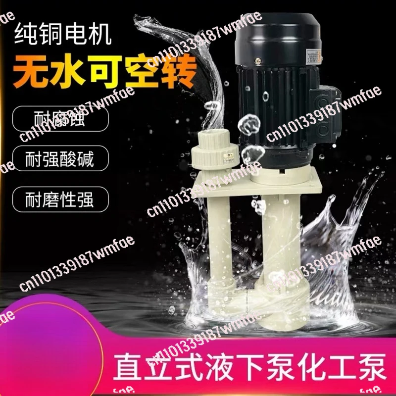 Plastic Chemical Pump Vertical Acid and Alkali Resistant Submerged Pump Vertical Pump in Anti-corrosion Tank 220V 380V