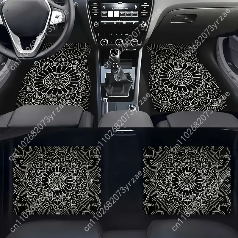 

Mandala 4pcs Universal Car Floor Mats All-Season Fashionable Auto Interio Absorbent Non-Slip Washable Car Floor Mats