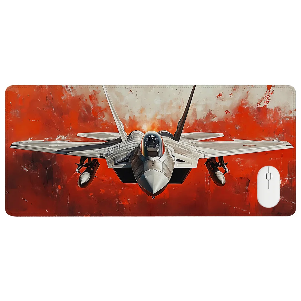 

Red F22 Plane Desk Mat Cool Gaming Accessories Keyboard Mouse Pad Sports Car Mousepad Airplane Cubical Desk Decor Gifts Carpets