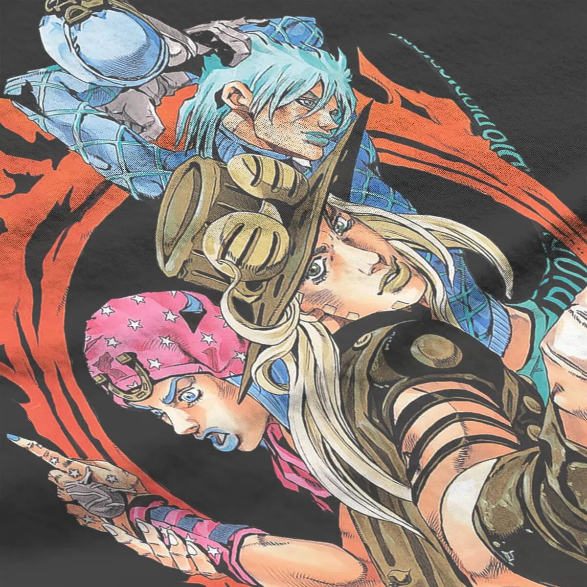 SBR Steel Ball Run Characters T-Shirts for Men Jojos Bizarre Adventure Anime Jjba Manga Humorous 100% Cotton printed Clothing