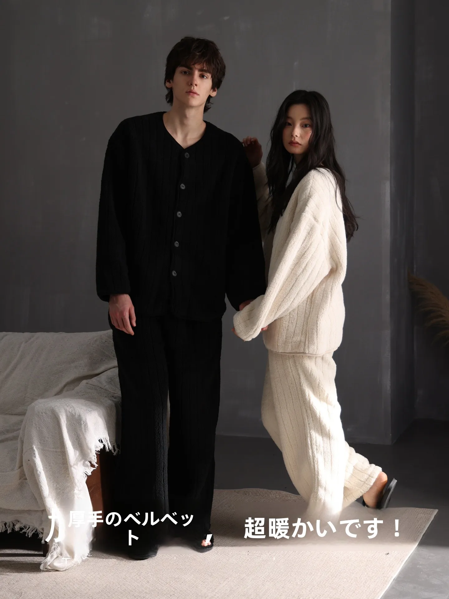 couple's-fce-lined-coral-fce-pajamas-loose-fit-thiened-velvet-winter-spwear-comfortable-home-clothes-outdoor-wearable