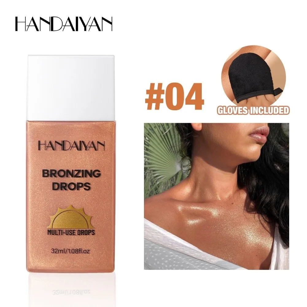 Pearlescent Shine Bronzer Liquid Tanning Cream Moisturising Waterproof Body Foundation Makeup Shimmer Long Lasting