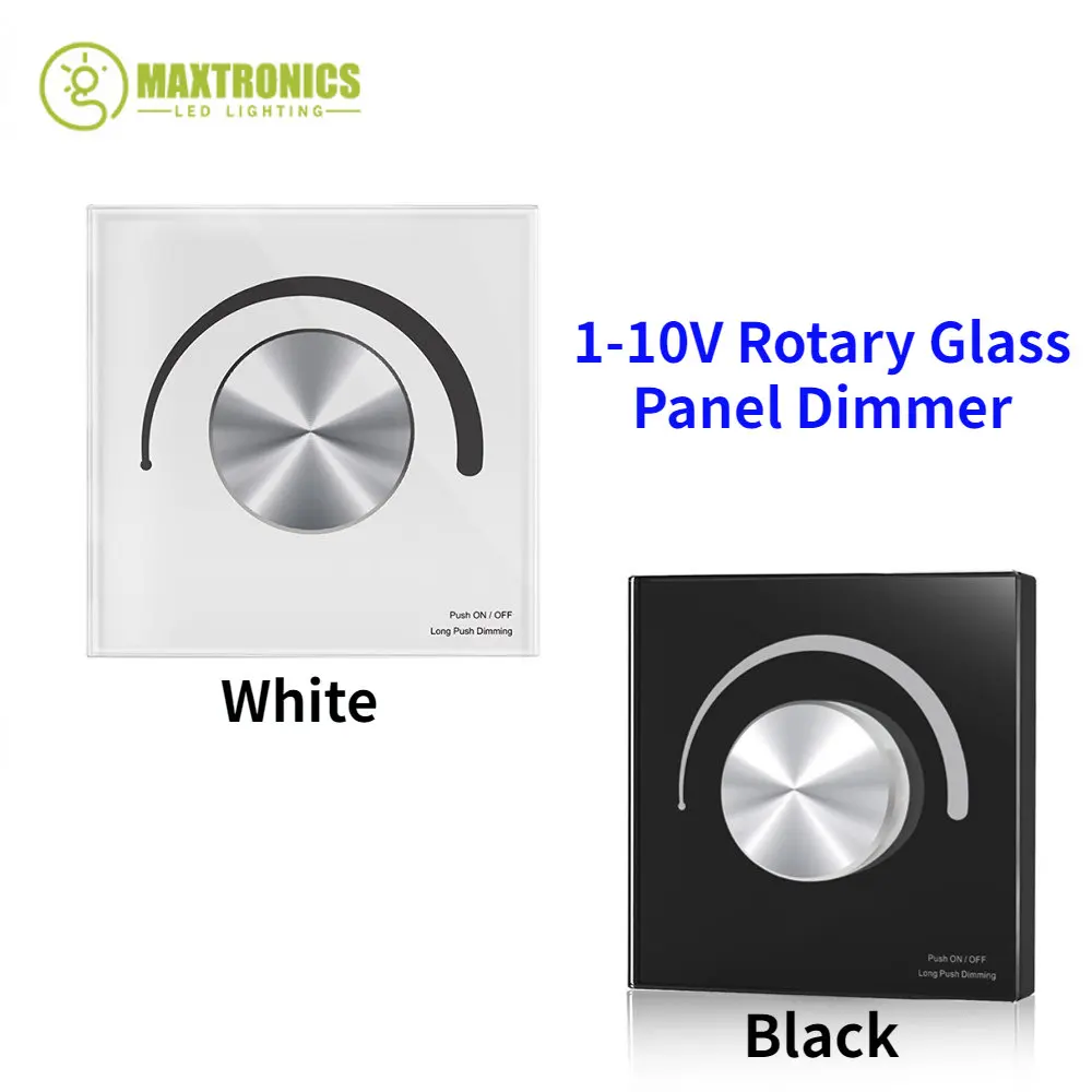 1-10V Rotary Glass Panel Dimmer T18-2 AC110V-220V 1CH Rotate Knob To Change Brightness For Single Color LED Strip Tape Lighting