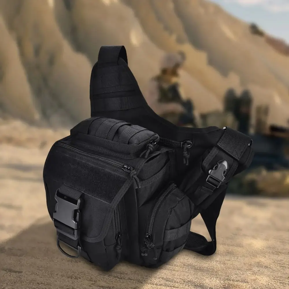 

Molle Outdoor Chest Bag Large Capacity Multifunctional Climbing Saddle Bag High Density Nylon Durable Travel Shoulder Bag