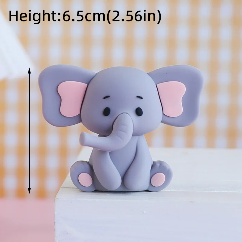 Niedlicher Baby-Elefant-Kuchenaufsatz für den 1. und 2. Geburtstag, Junge, Mädchen, Geschlechtsoffenbarung, Babyparty, Kinderparty, Feier-Deko-Set – Detail 8