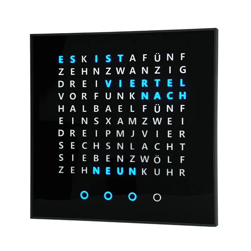 Wall or desk clock Modern design Unique custom language Wall lighting word clock