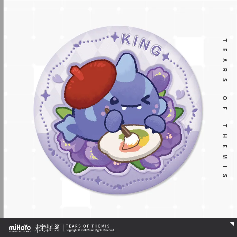 MiHoYo Tears of Themis Raven Libra Adjudicator King Embossment Tinplate Badges Pin Brooches Anime Cosplay Props Fan's Gift