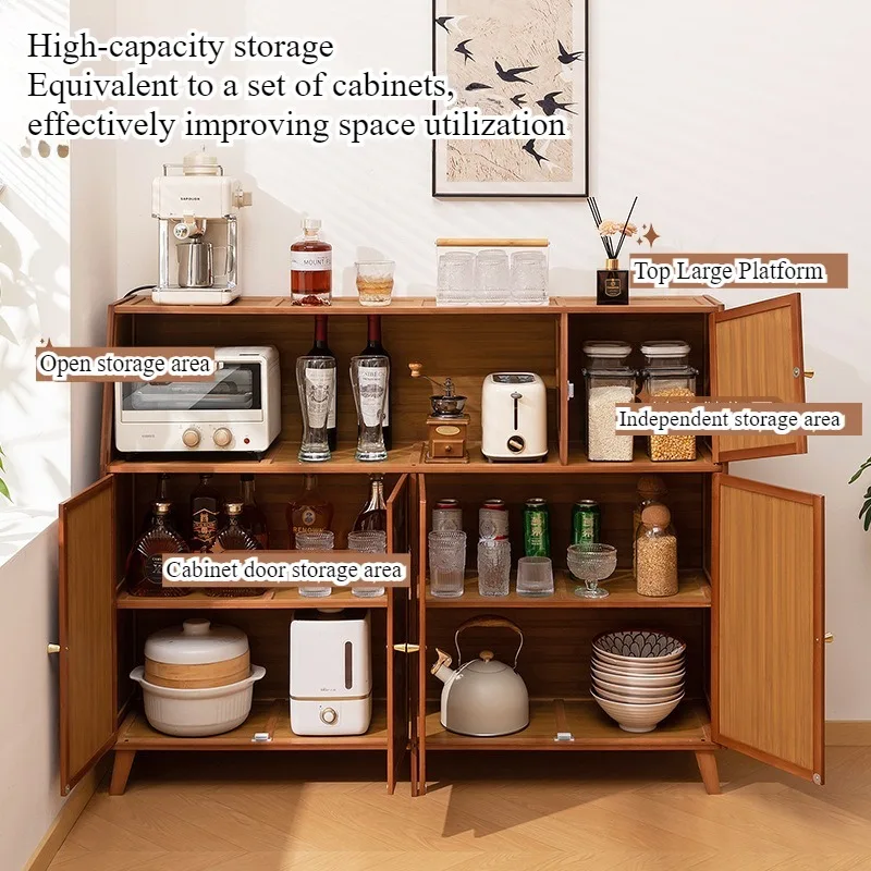 Multifunctional kitchen rack, medium antique storage cabinet, storage cabinet, floor seasoning, large capacity, layered storage