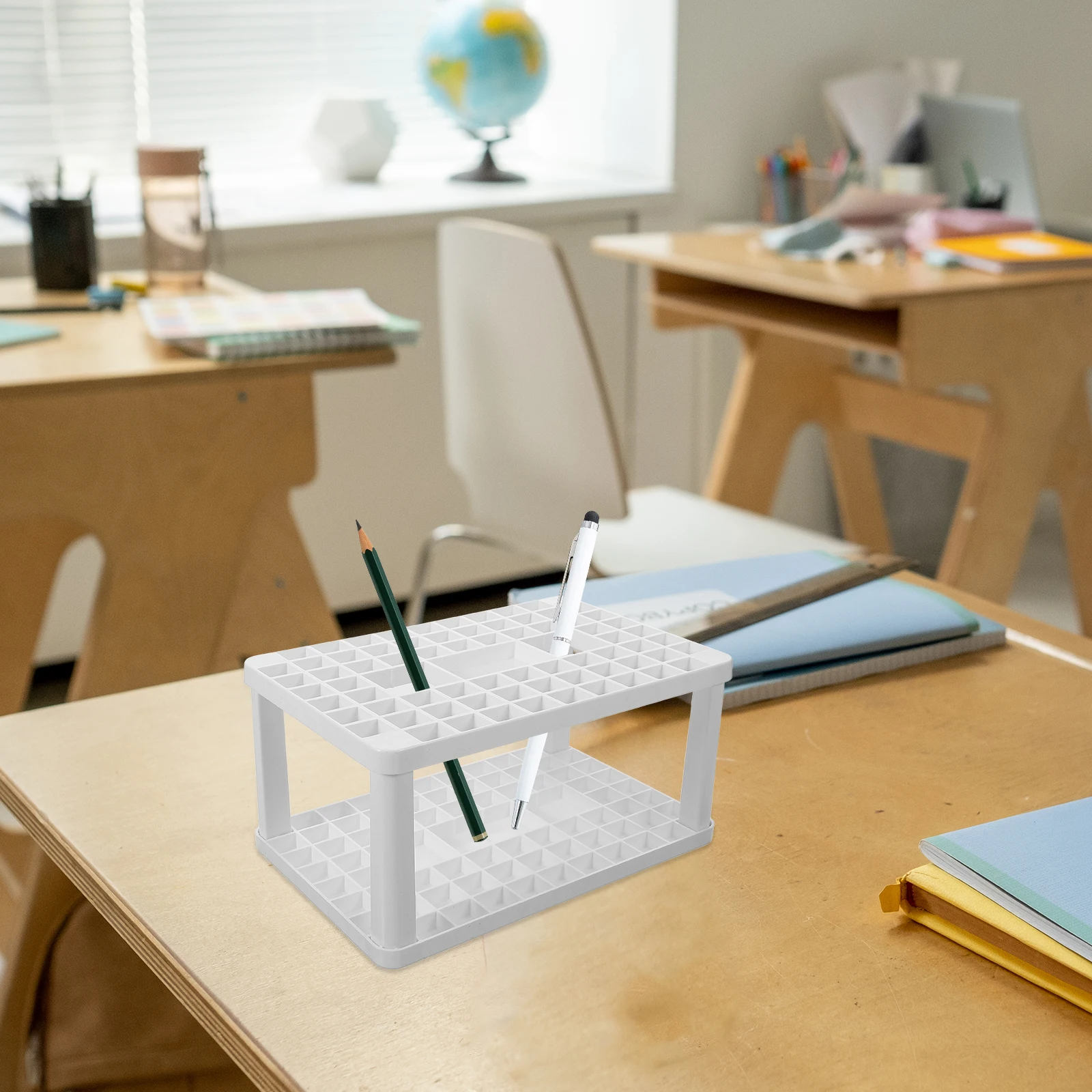 

Sturdy Makeup Brush Organizer Holder Brush Pen Lipstick Storage Box Desktop Vanity Holder Foldable for Apartments