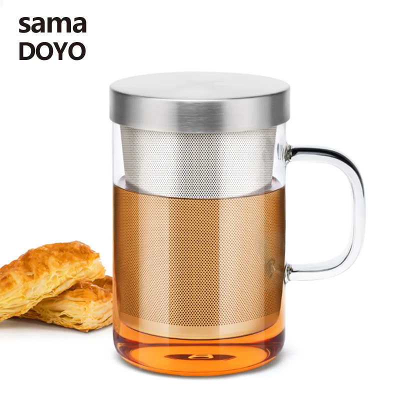 Samadoyo Glass Teapot Multi-function Tea Infuser Mug High Borosilicate Glass Tea Cup Maker Healthy Household Office Drinking