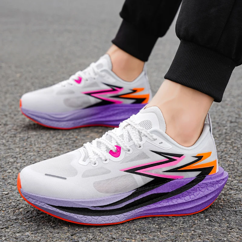 

New Running Shoes for Jogging and Marathon Sports, Mesh Fabric with True Carbon Plate, Men's and Women's Hiking Shoes 2025 Men's