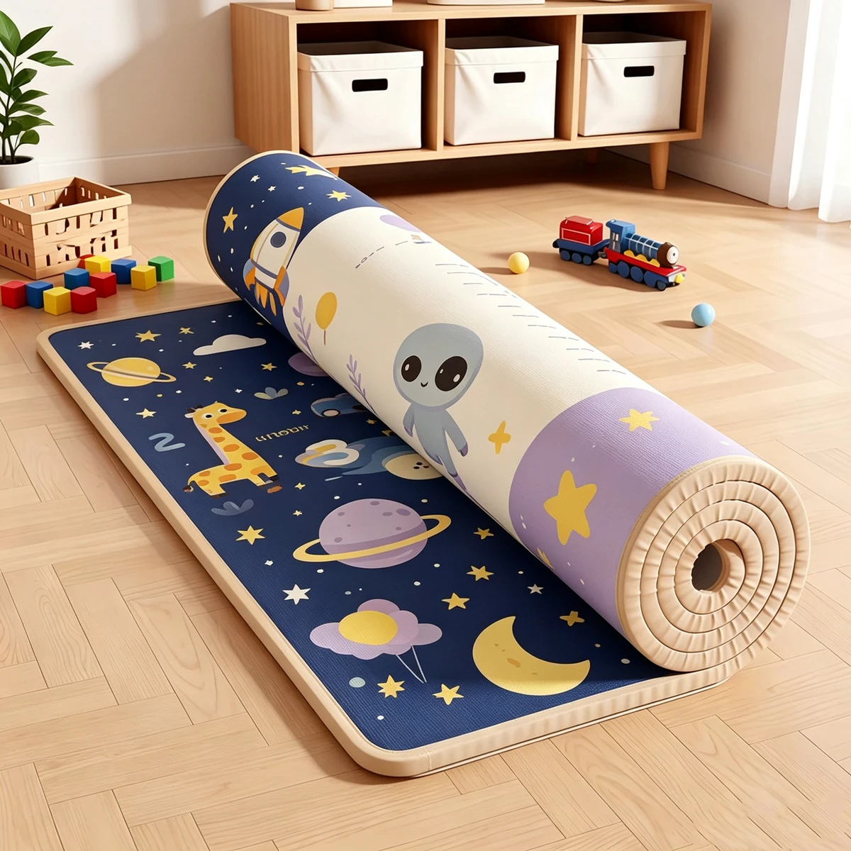 Kids Outdoor Floor Cushions - 접이식 유아용 놀이 매트 양면 만화