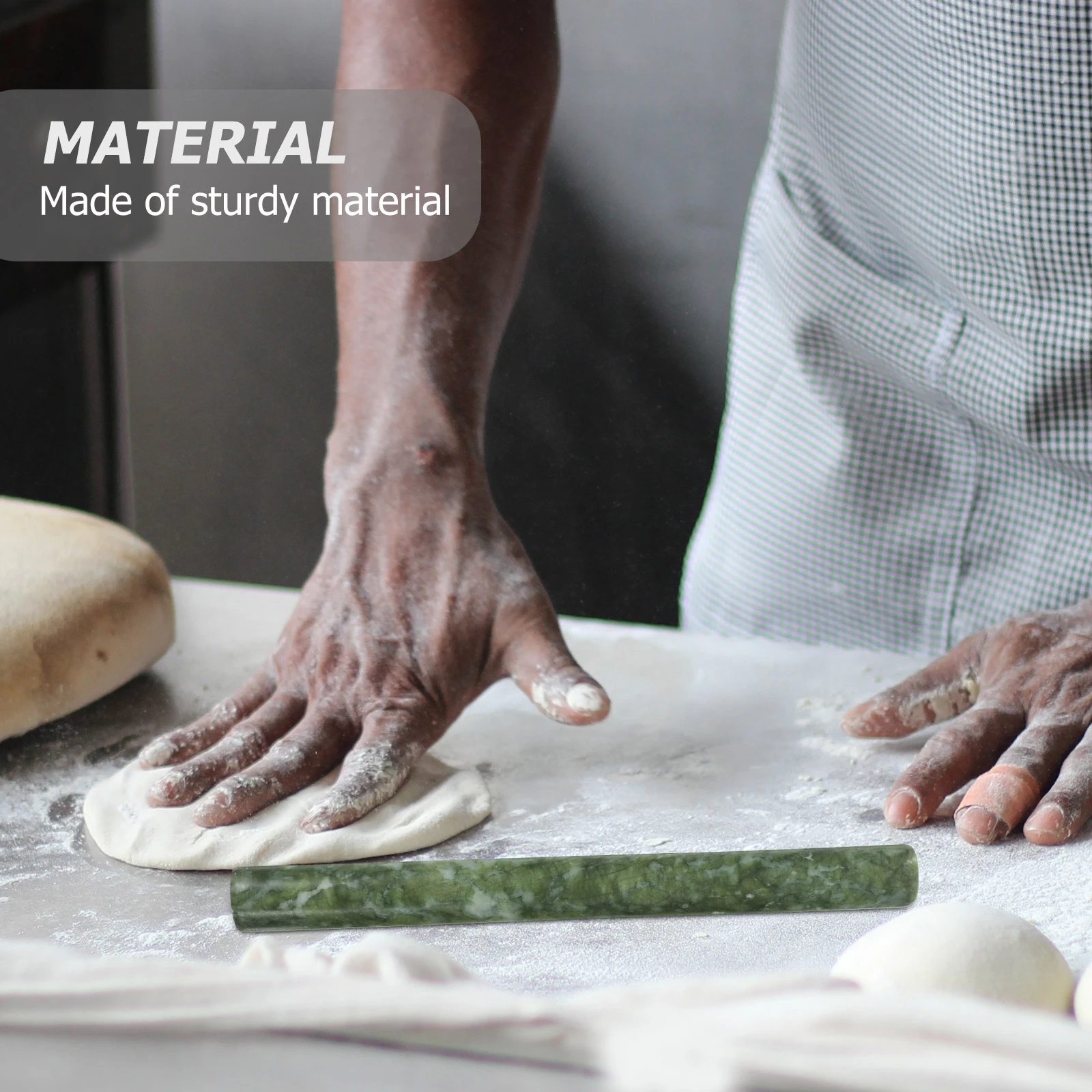 

2pcs Jade Pin Non-Stick Natural Stone Texture Kitchen Rolling Pin For Baking Dough Dumpling Wrappers Multifunctional Household