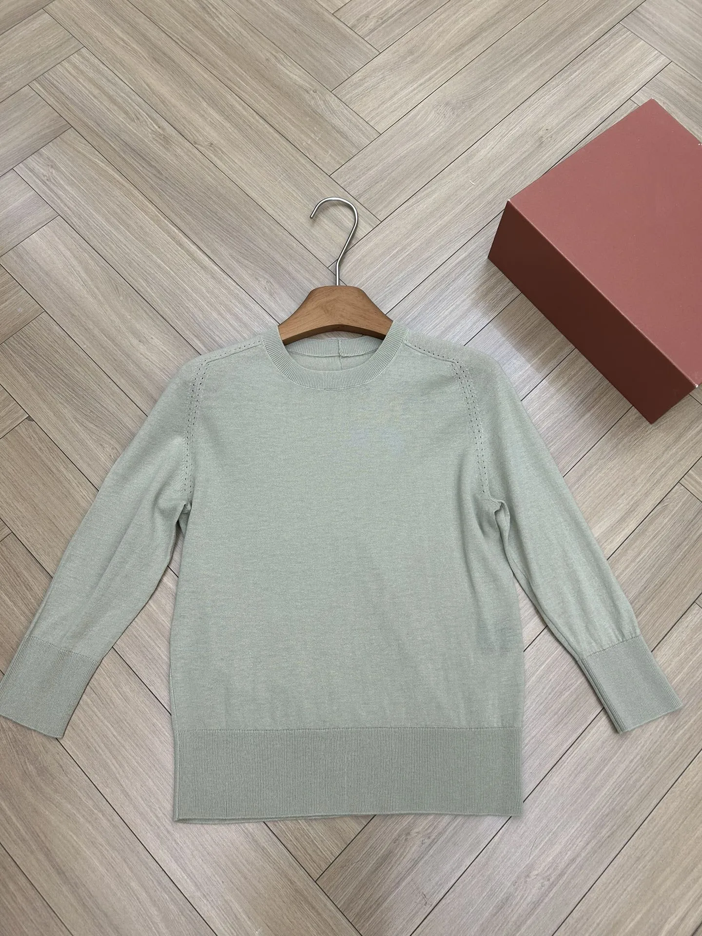 Minimalist Basic Round Neck Wool Long Sleeve Pullover Knitted Sweater Bottoming Shirt For Women