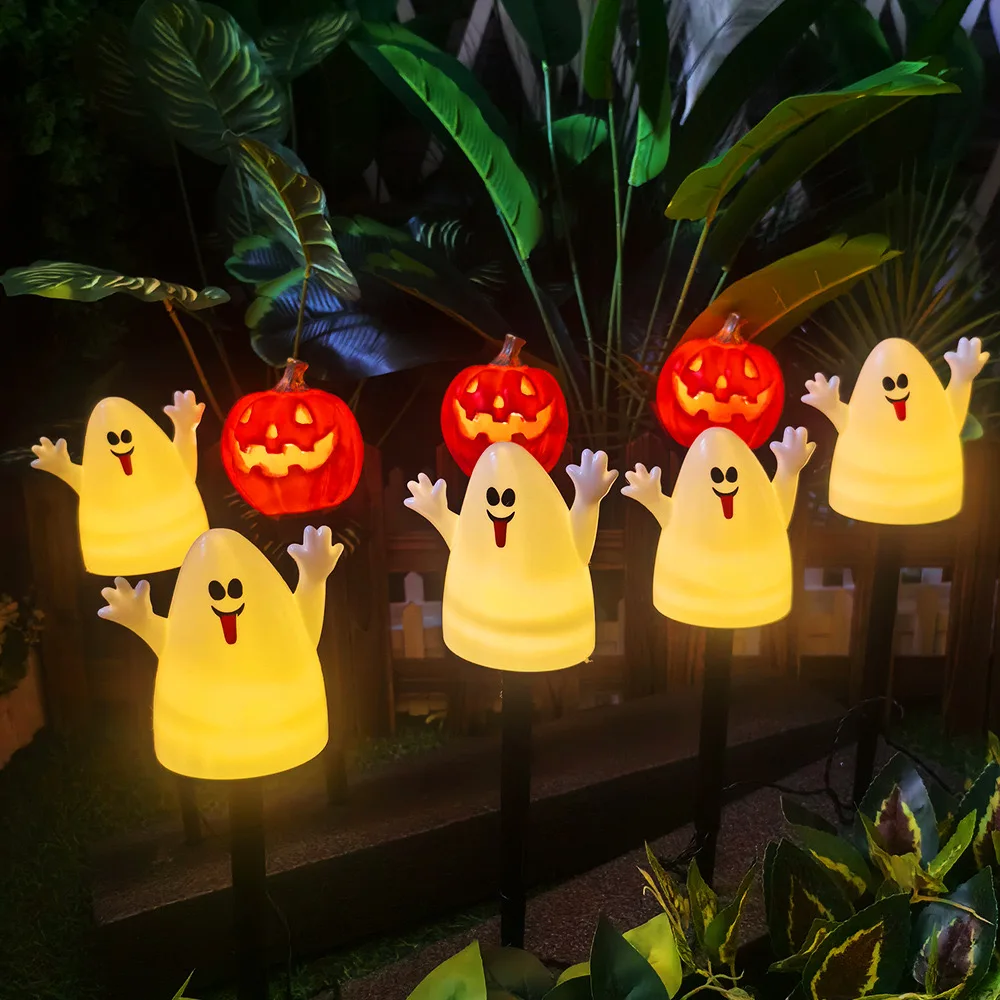 

For Halloween outdoor decoration, solar pumpkin lanterns, ghostly lights, lawns, gardens, festive atmosphere layout