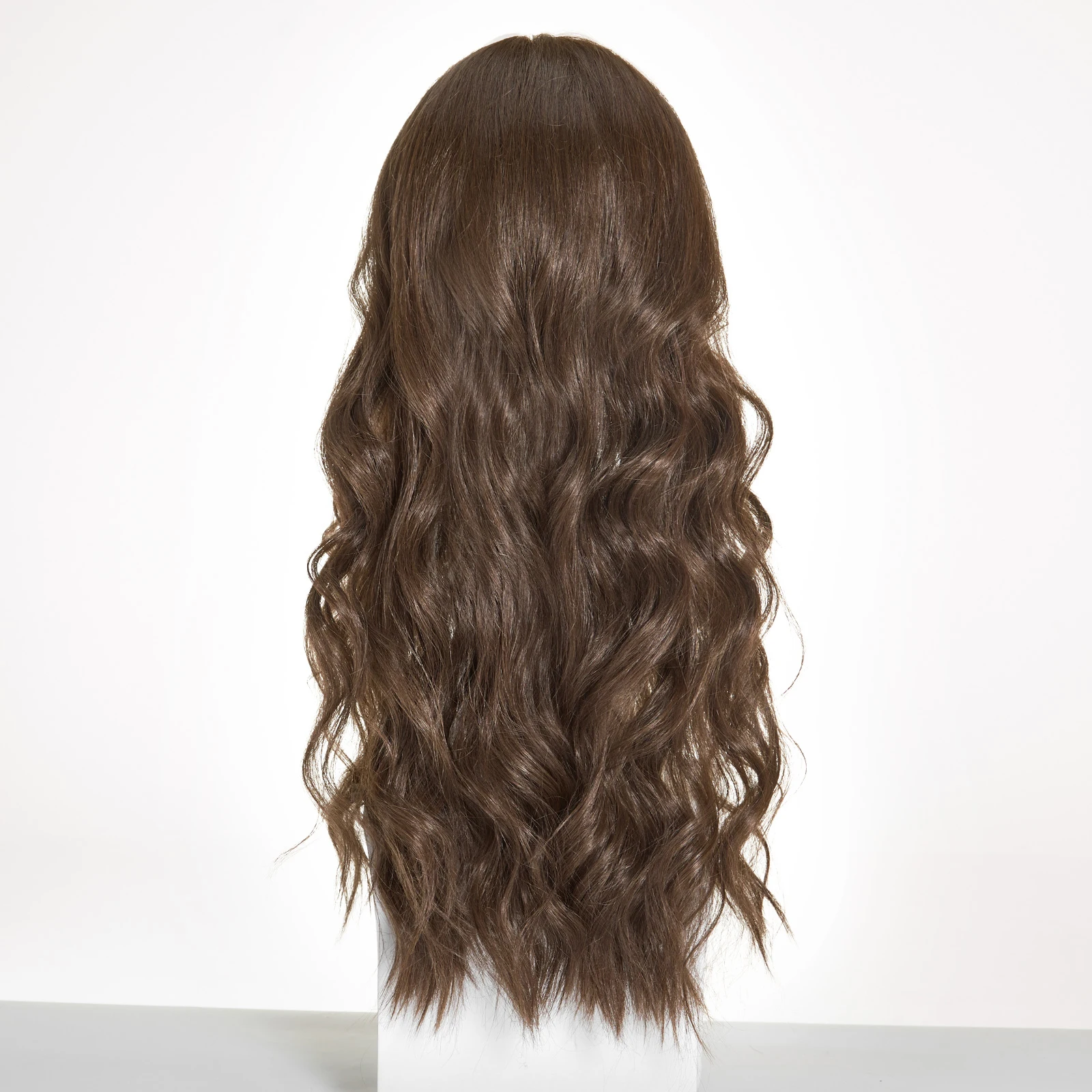 Long Brown Lace Front Synthetic Wigs Natural Wavy Monofilament Wig for Women Heat Resistant Daily Cosplay Soft Hair Futura Fiber