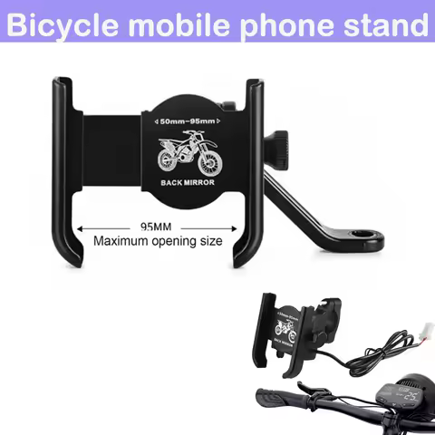 Universal High Quality Alloy Motorcycle Phone Holder 360 Degree Rotation Bicycle Mobile Stand for iPhone Xiaomi Huawei