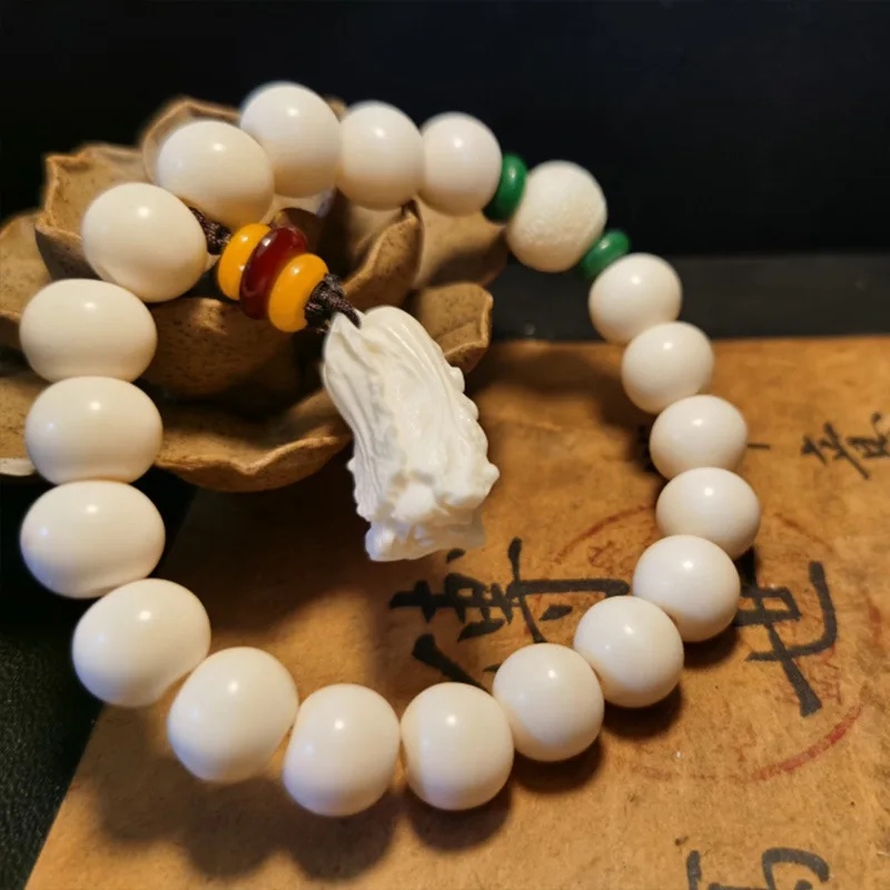 Apple Orchard Beef Bone Horse Ostrich Bone Hand String with DIY Accessories White Material Carving  Beads