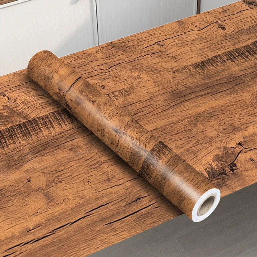 Wood Grain Wallpaper Peel and Stick Contact Paper Removable Vinyl Self Adhesive Waterproof Wallpaper Decorative for Countertops