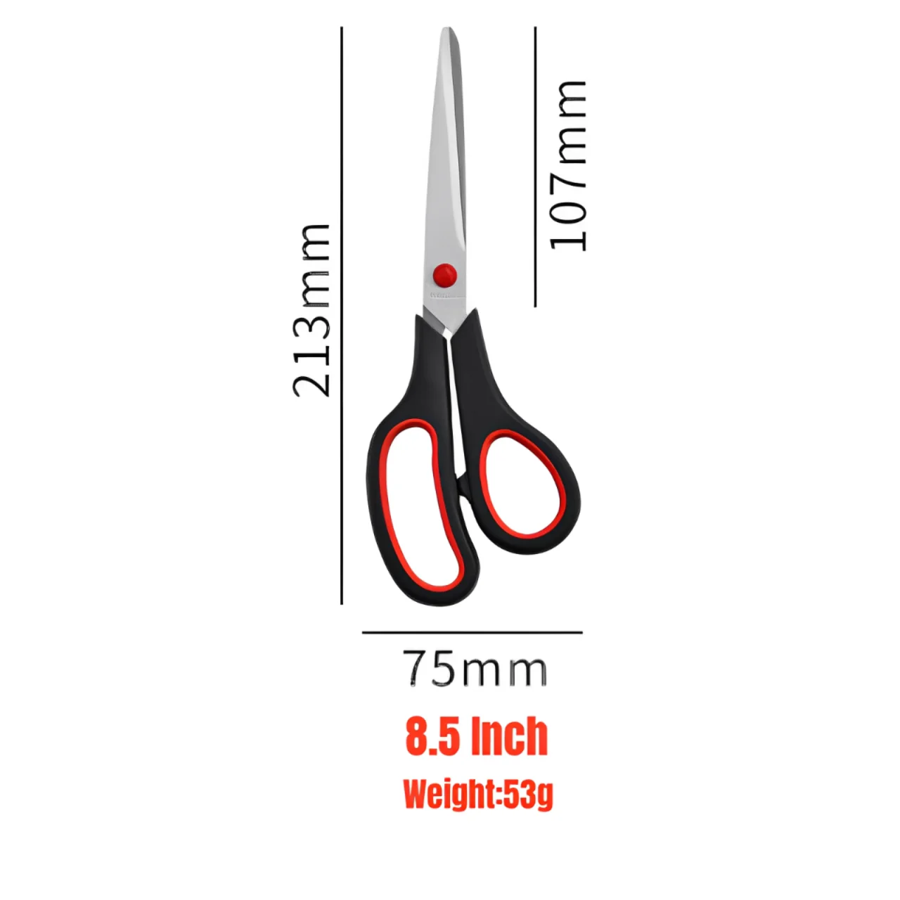 Stainless Steel Scissors,Office Scissors with Comfortable Rubber and Plastic Material Grip Multipurpose Home Scissors Hand Tools