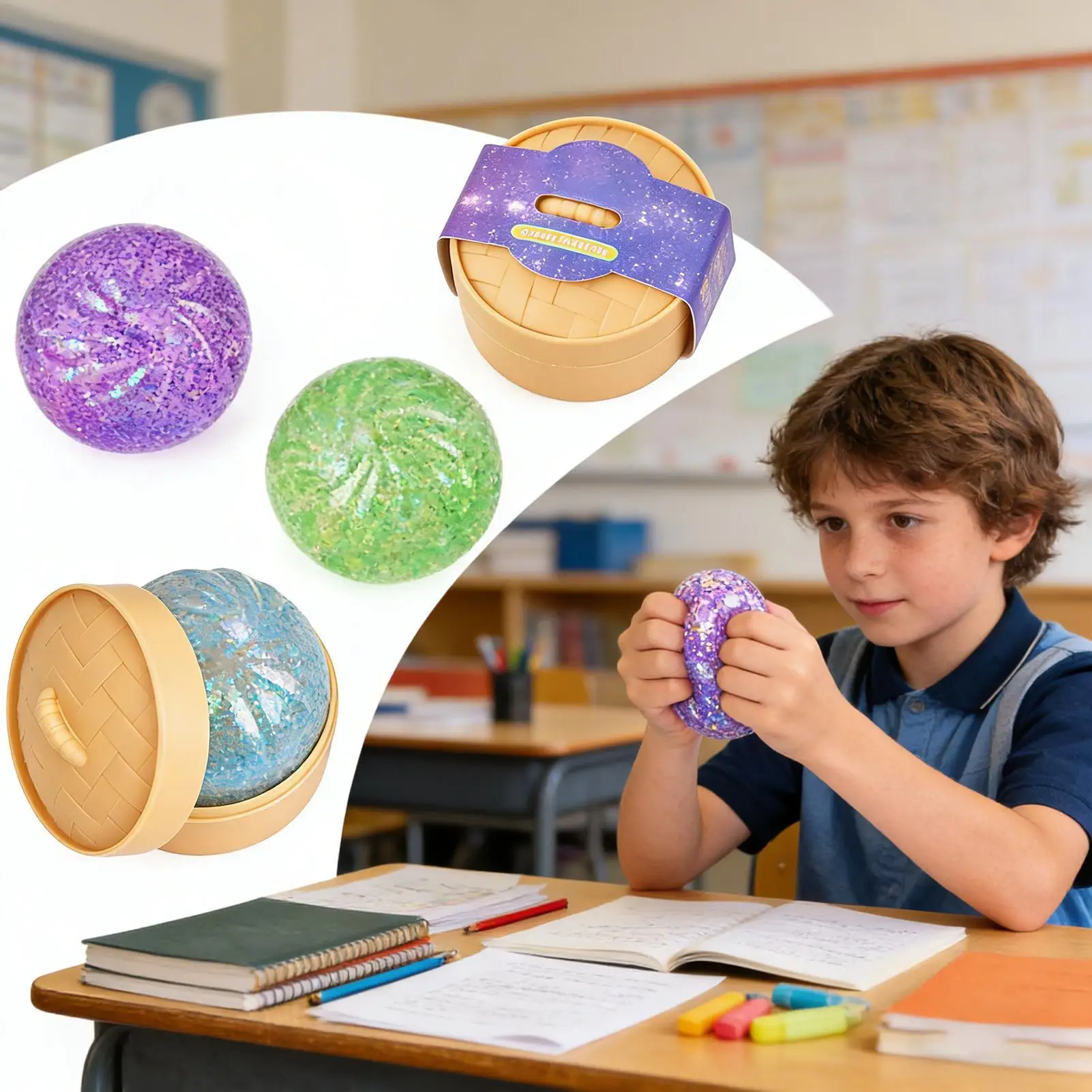 Dumpling Shape Sensory Squeeze Toy Stretchy Calming Relaxing Gadget Funny D ecompression Squeeze Toy Stress Relief Fidget Toy