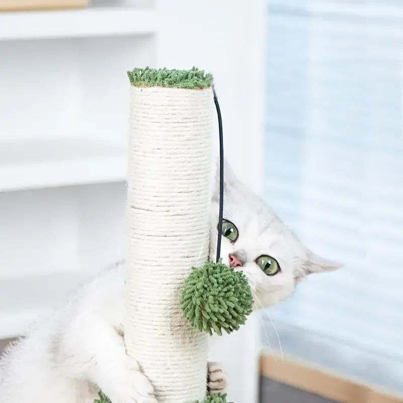 Training Supplies Cat Scratching Post with Sisal Rope and Funny Toy Balls 22 Inch Tall Scratch Tree Pet Indoor Accessories