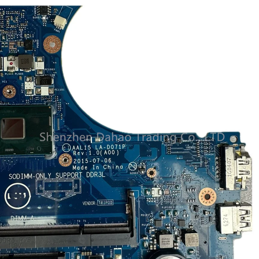 AAL15 LA-D071P For Dell Inspiron 5459 5559 5759 Laptop Motherboard With I5-6200U I7-6500U GPU:R5 M335 2GB/4GB