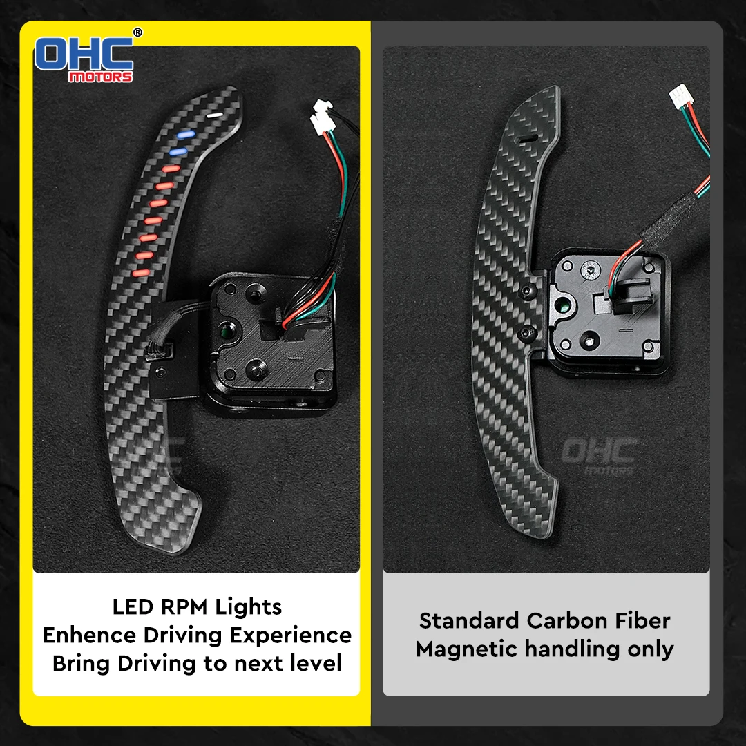 LED Magnetic Carbon Fiber Paddle Shifters For Audi B8 B8.5 B9 C8 A1 A3 A5 Q2 Q3 Q4 Q5 Q7 Q8 S1 S2 S3 S4 S5 SQ5 RS3 RS4 RS5 RSQ5