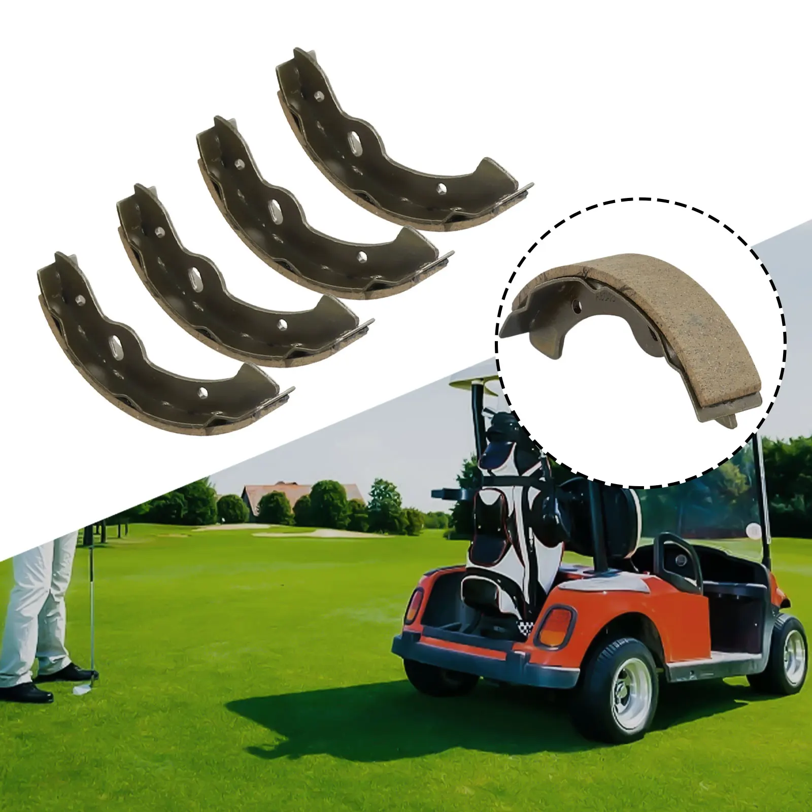 Premium Replacement Brake Shoe Set for EZGO Golf Cart Compatible with TXT/Medalist (1997 Up) Steel Construction