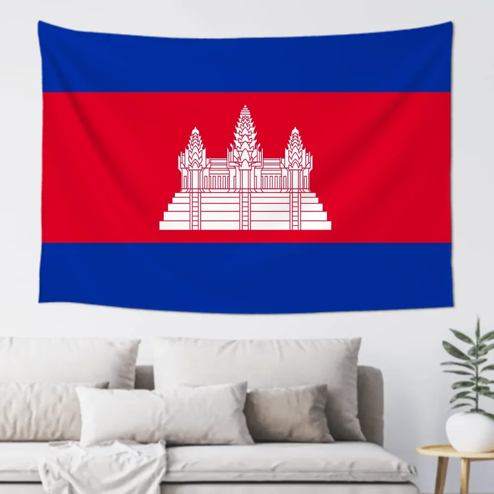 1pc Kingdom Of Cambodia Flag Banners Four Hole Flag Polyester Outdoor Decor Room Aesthetic