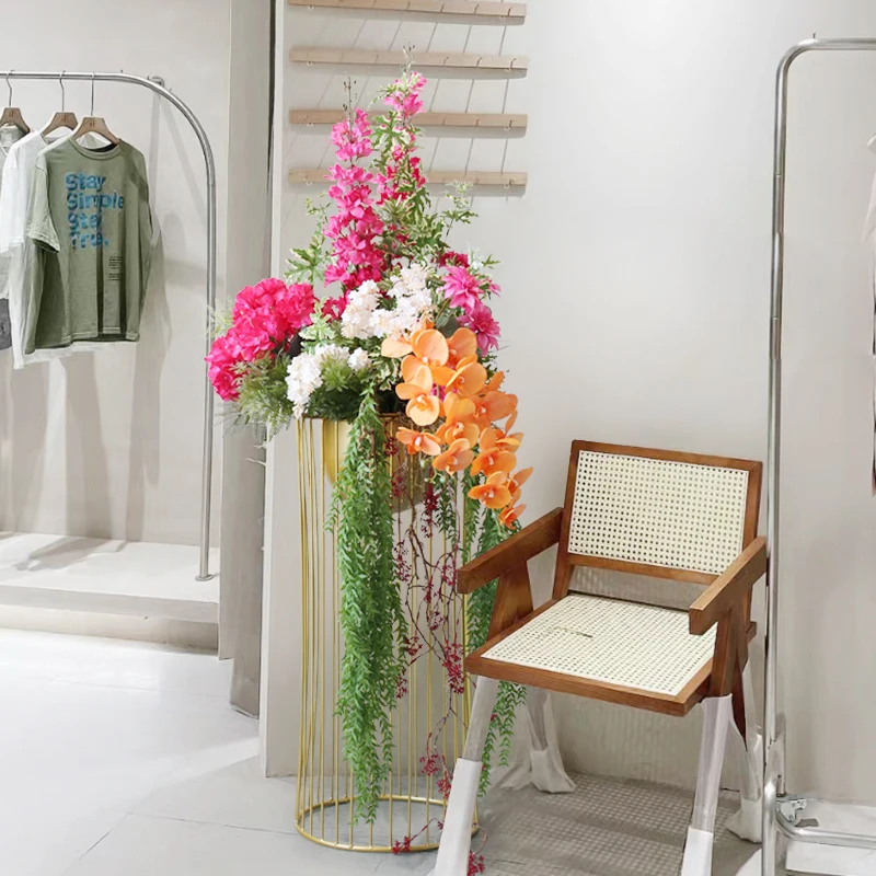 

Simulation wrought iron flower ware flower art shopping mall company hall floor decoration flower window model room