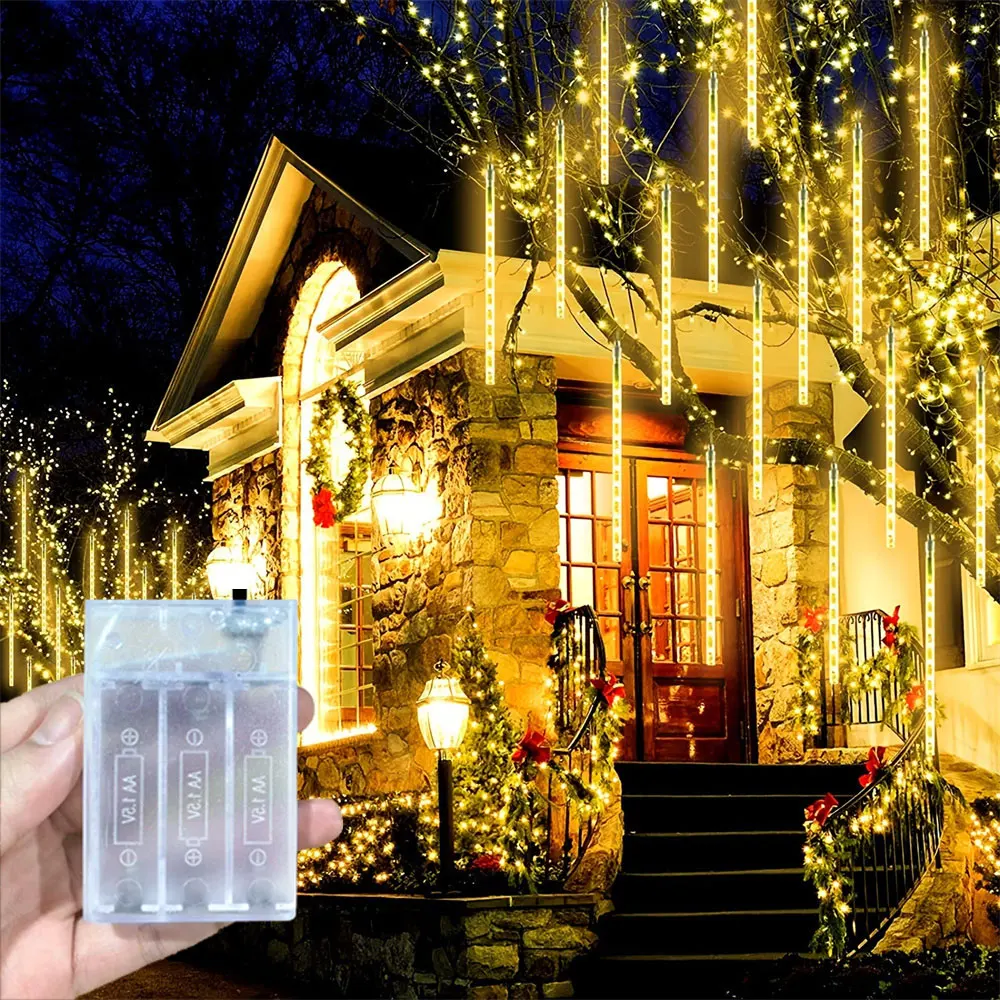 

Гирлянда-метеорит на батарейках, светодиодная, для улицы, для свадьбы, сада, Дня святого Валентина, Рамадана, декор 2026